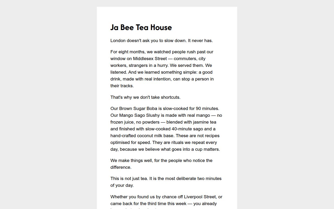 JA BEE 觅茶 in London